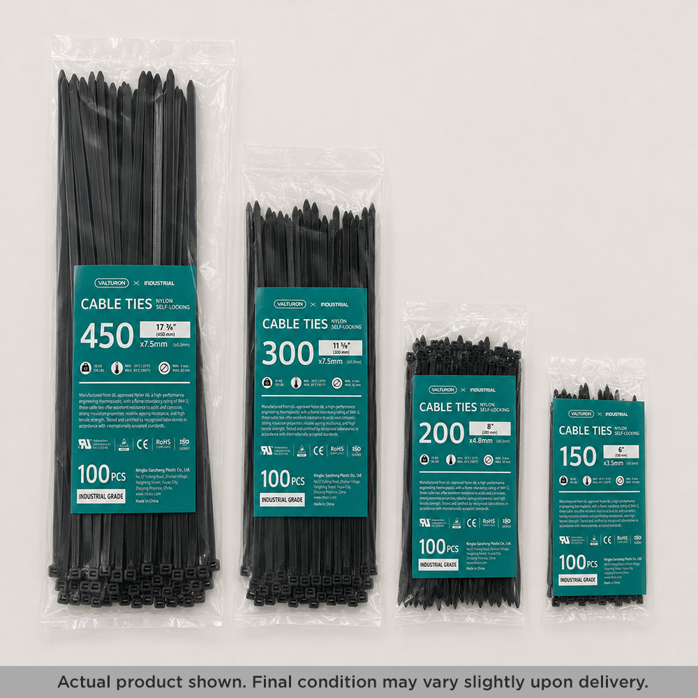 VALTURON Nylon Cable Ties – 150mm × 3.5mm