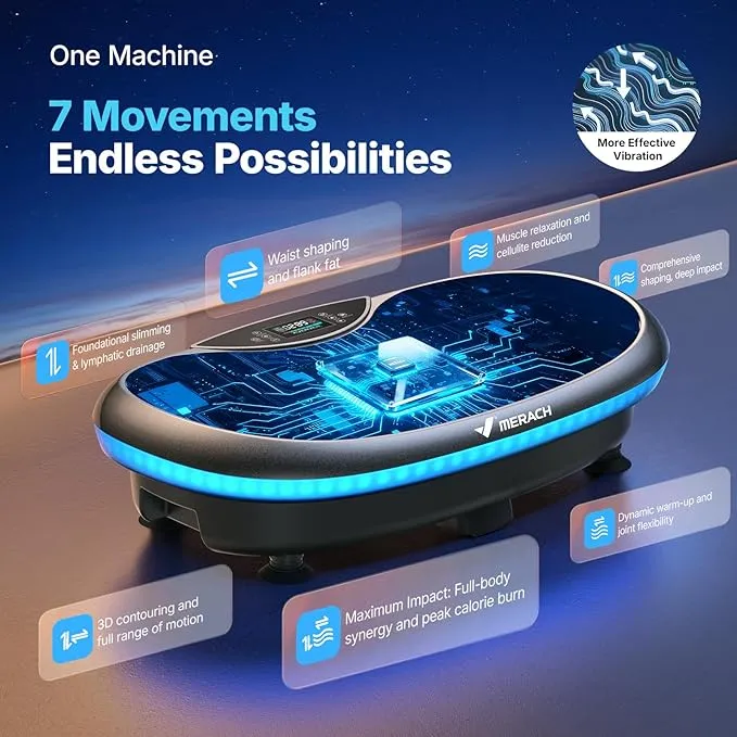 💥Save up to 70% — Limited-time offer: Prices start at just $35. 💥Merach Vibration Fitness Plate — A 4D full-body workout vibration platform that supports lymphatic drainage, fat loss, and muscle activation. Featuring Bluetooth connectivity and resistanc