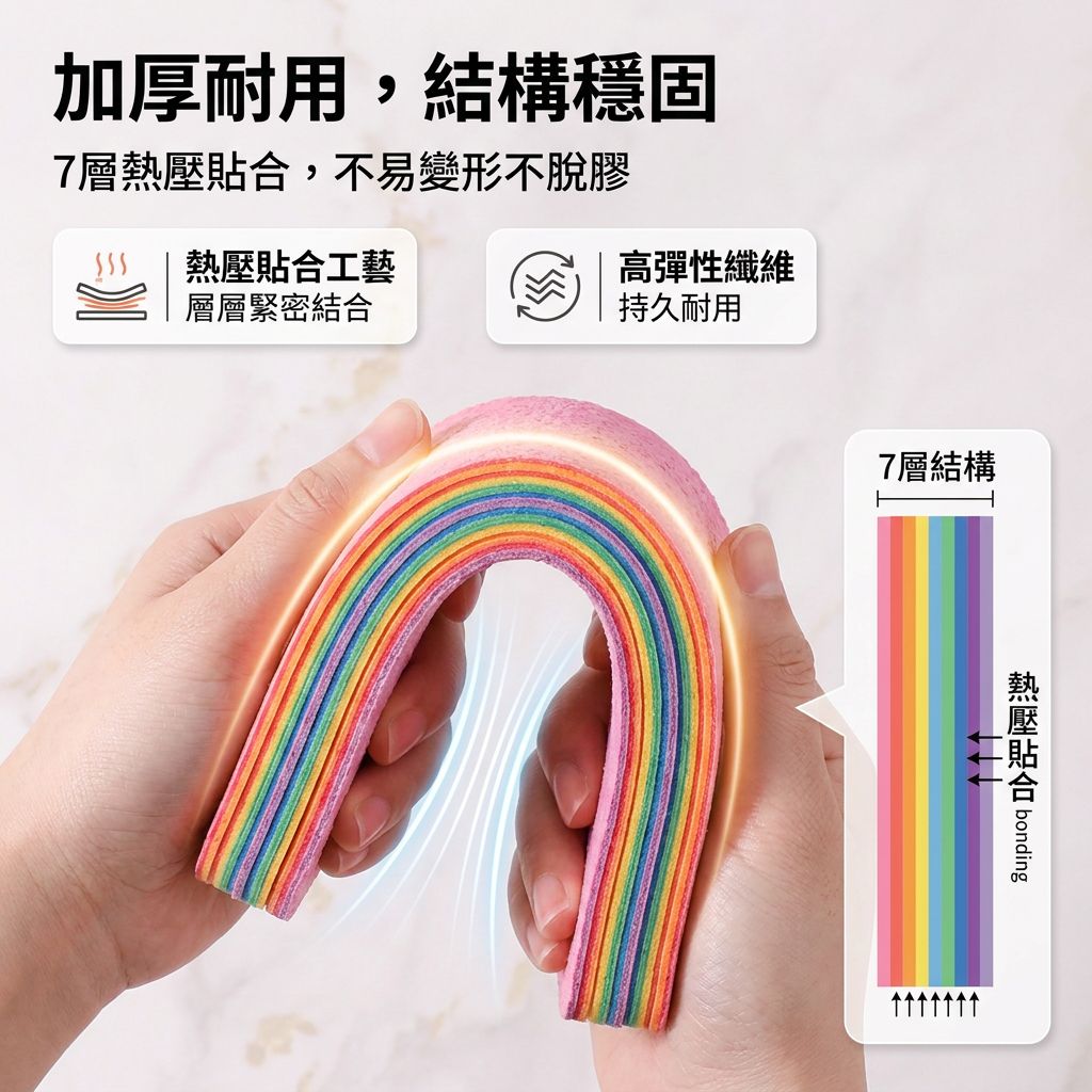 彩虹色設計家用清潔刷