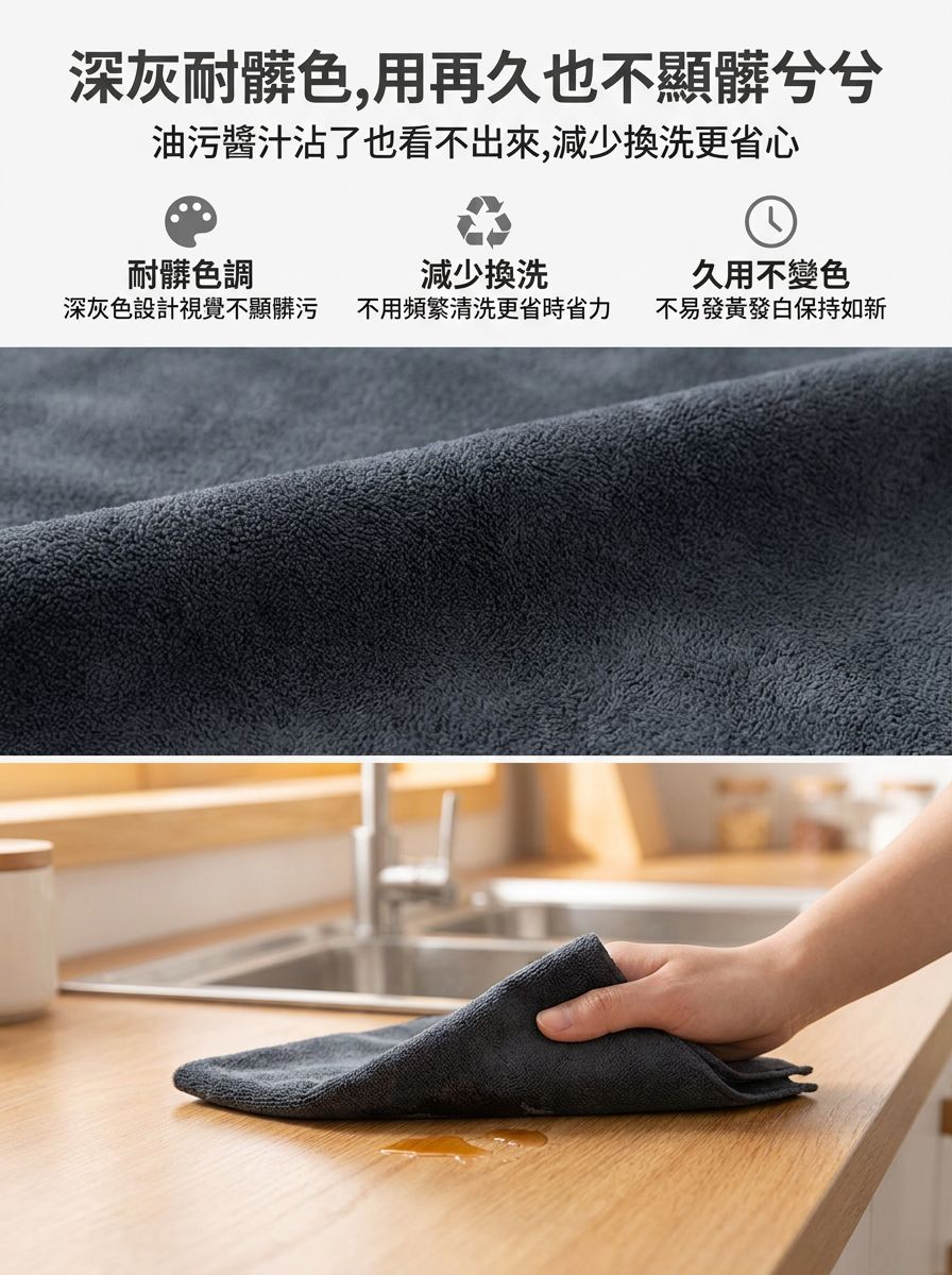 耐用不掉毛清潔抹布細節圖