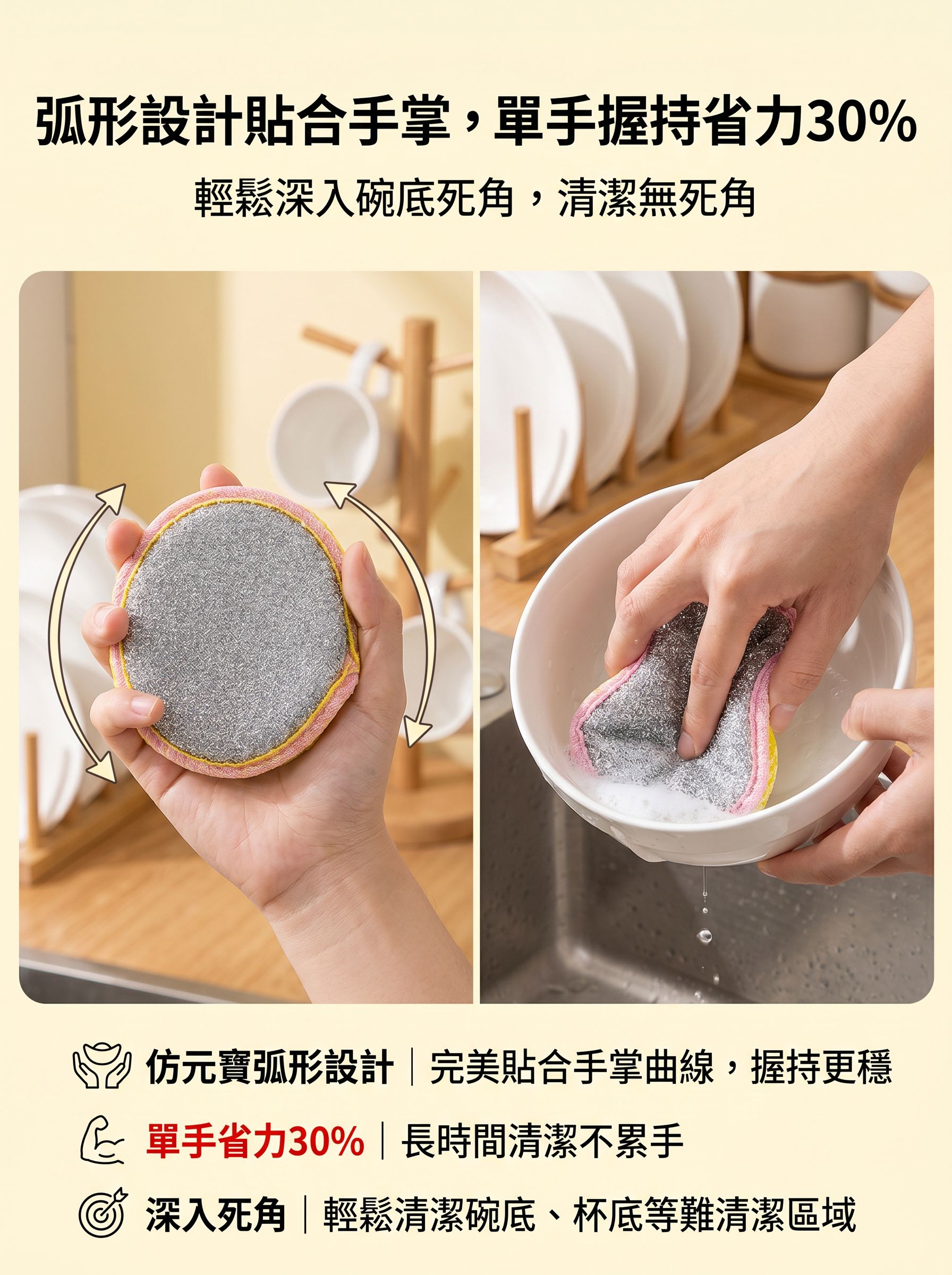 雙面設計高效去污洗碗刷