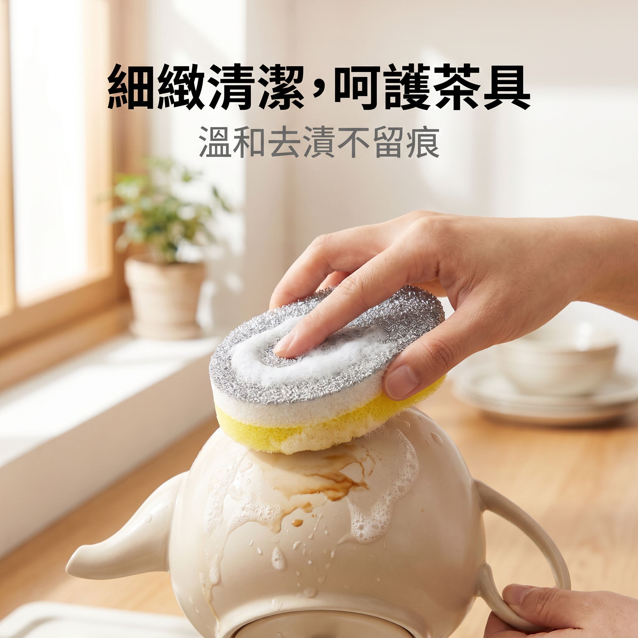 握感舒適的圓形洗碗刷