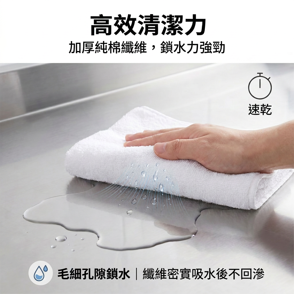 純棉超吸水白抹布展示圖