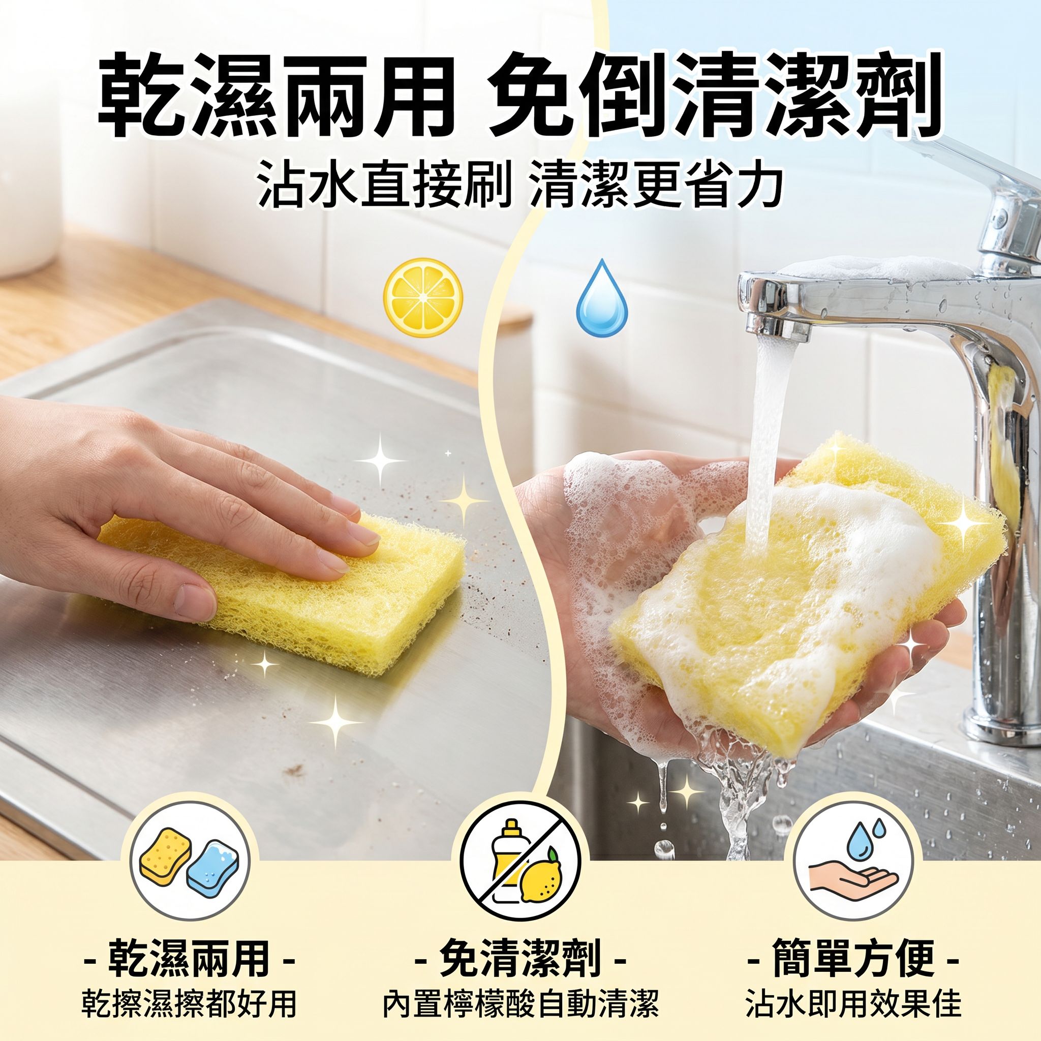 檸檬酸百潔布多功能清潔應用