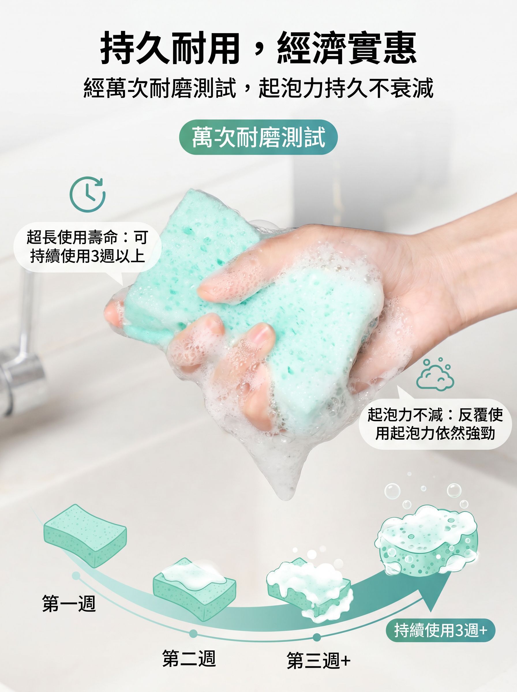 撞色海綿百潔布柔軟不傷手設計