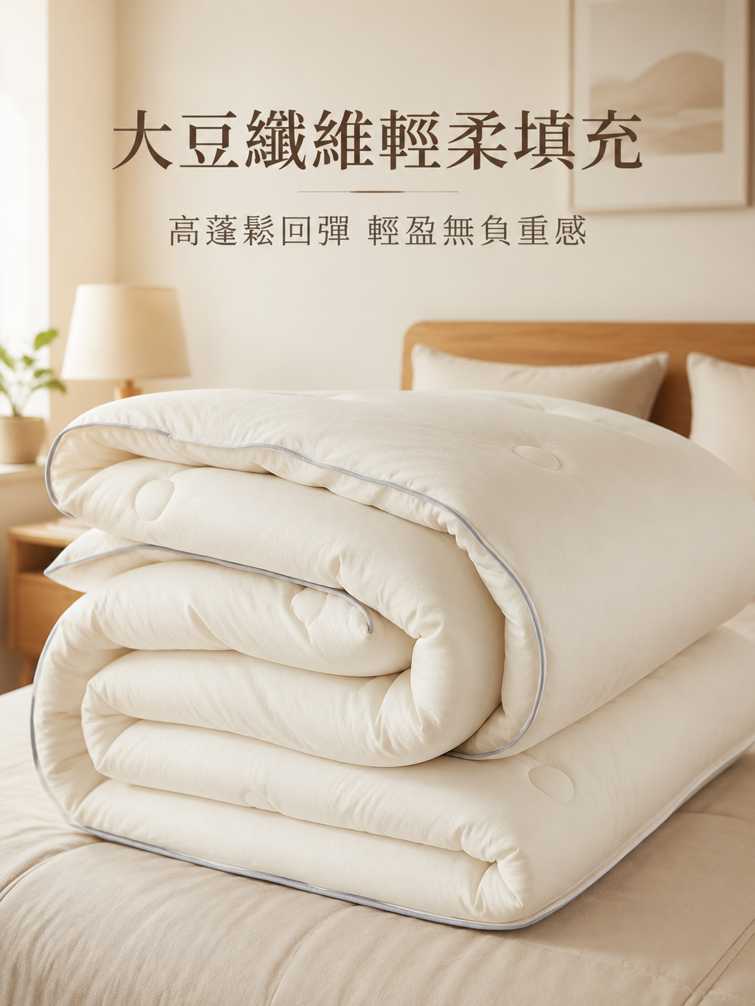 透氣原棉大豆纖維被材質近拍