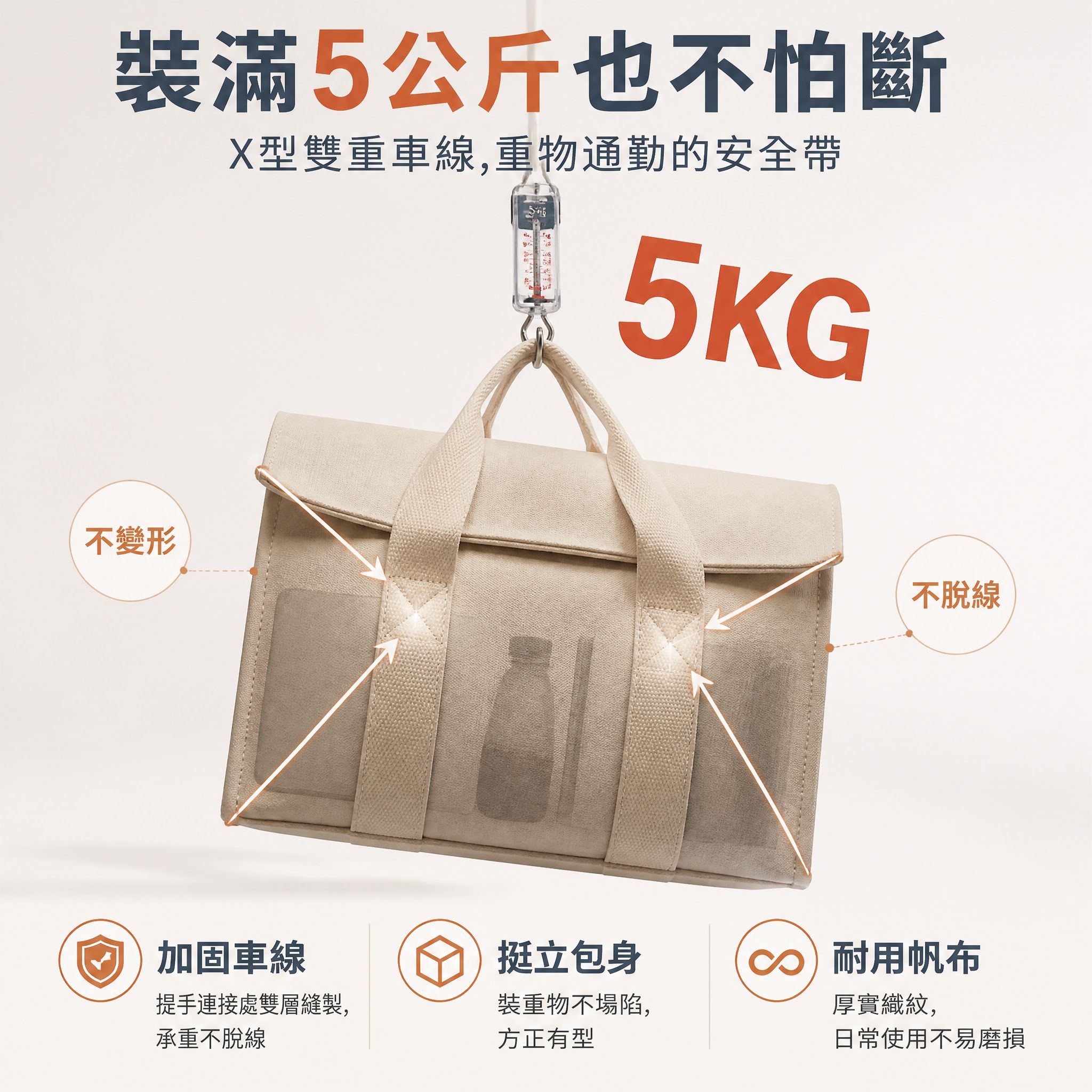 簡約帆布手提包
