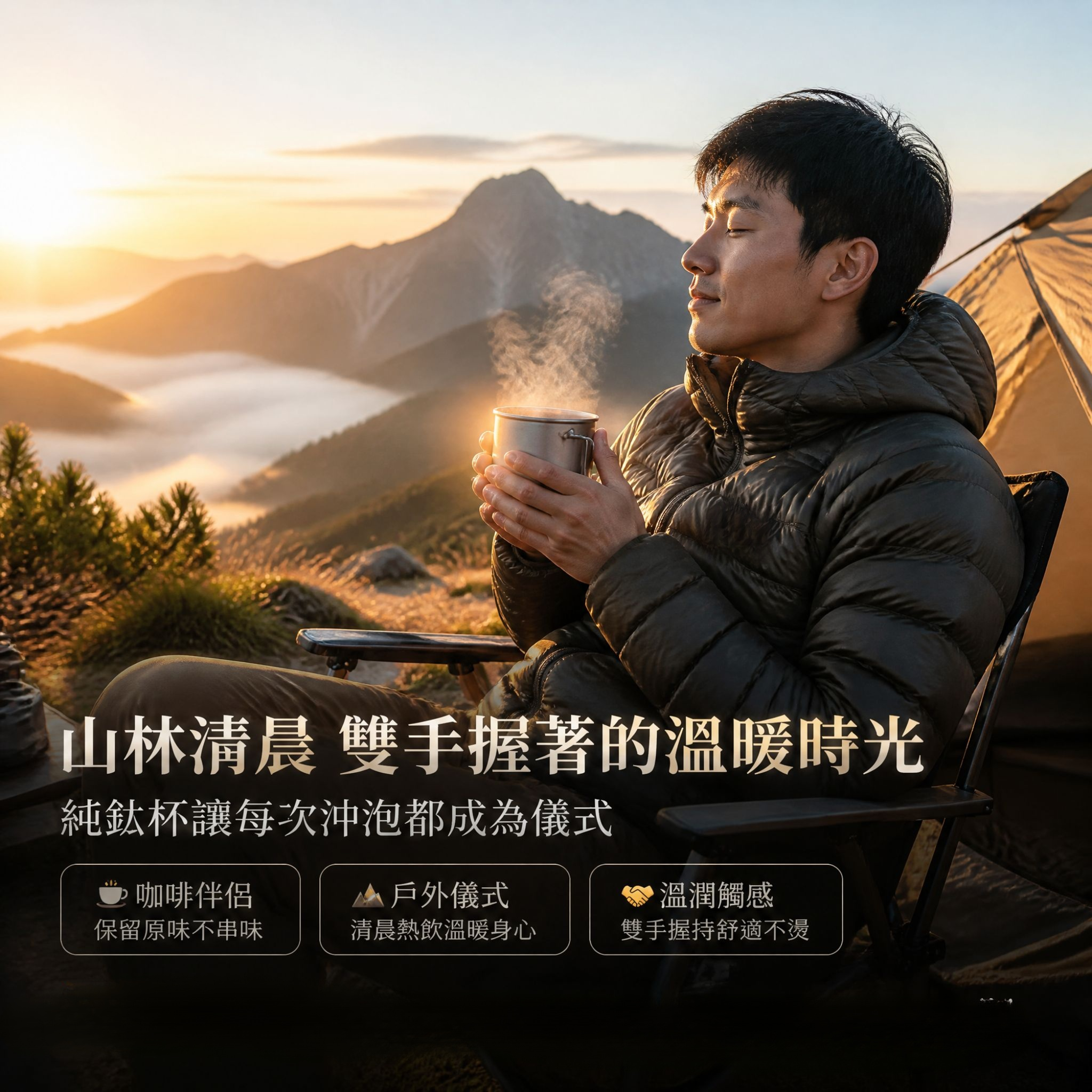 鈦水杯便攜折疊咖啡杯單層馬克杯