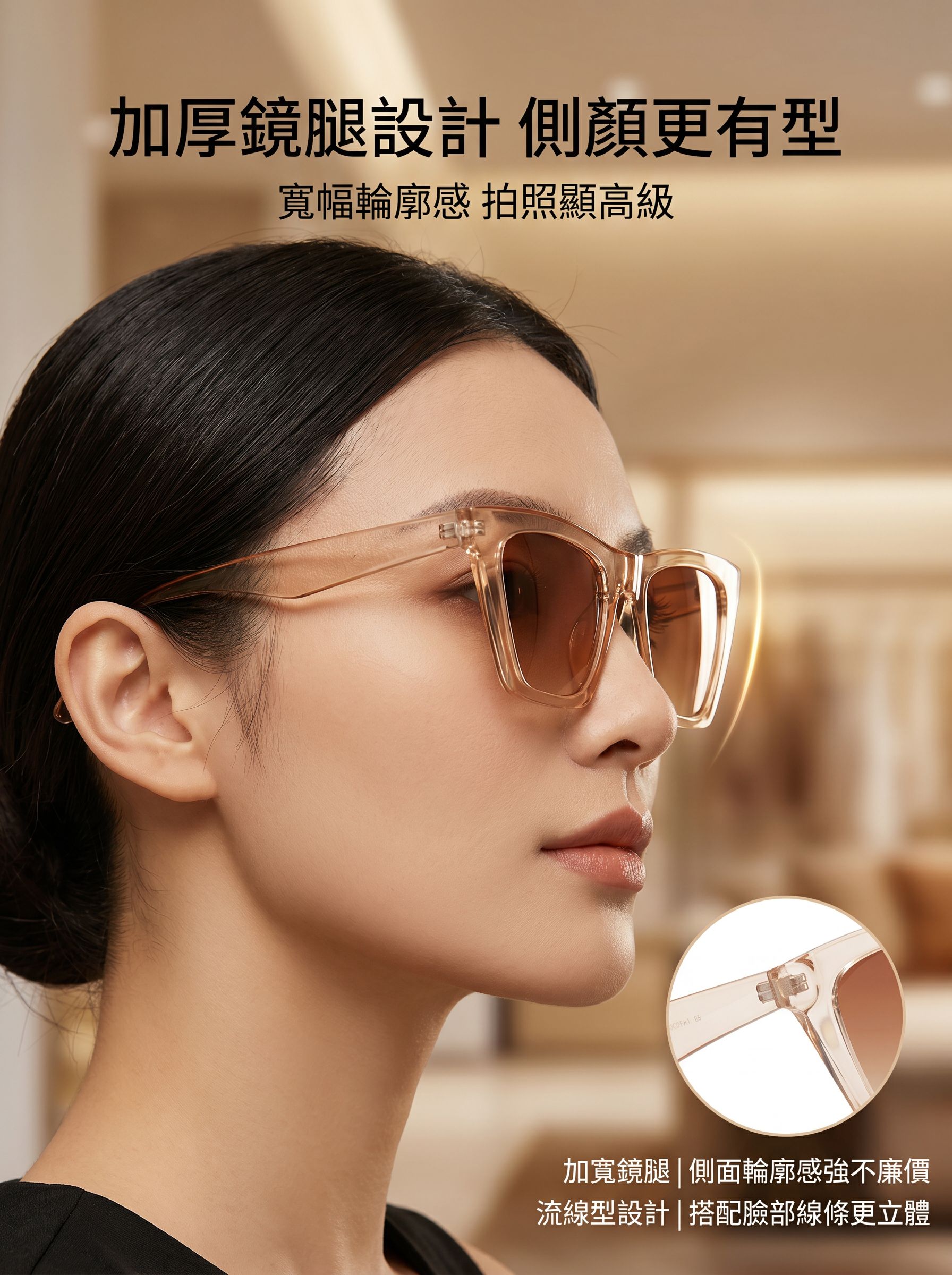 潮流方框太陽眼鏡搭配造型