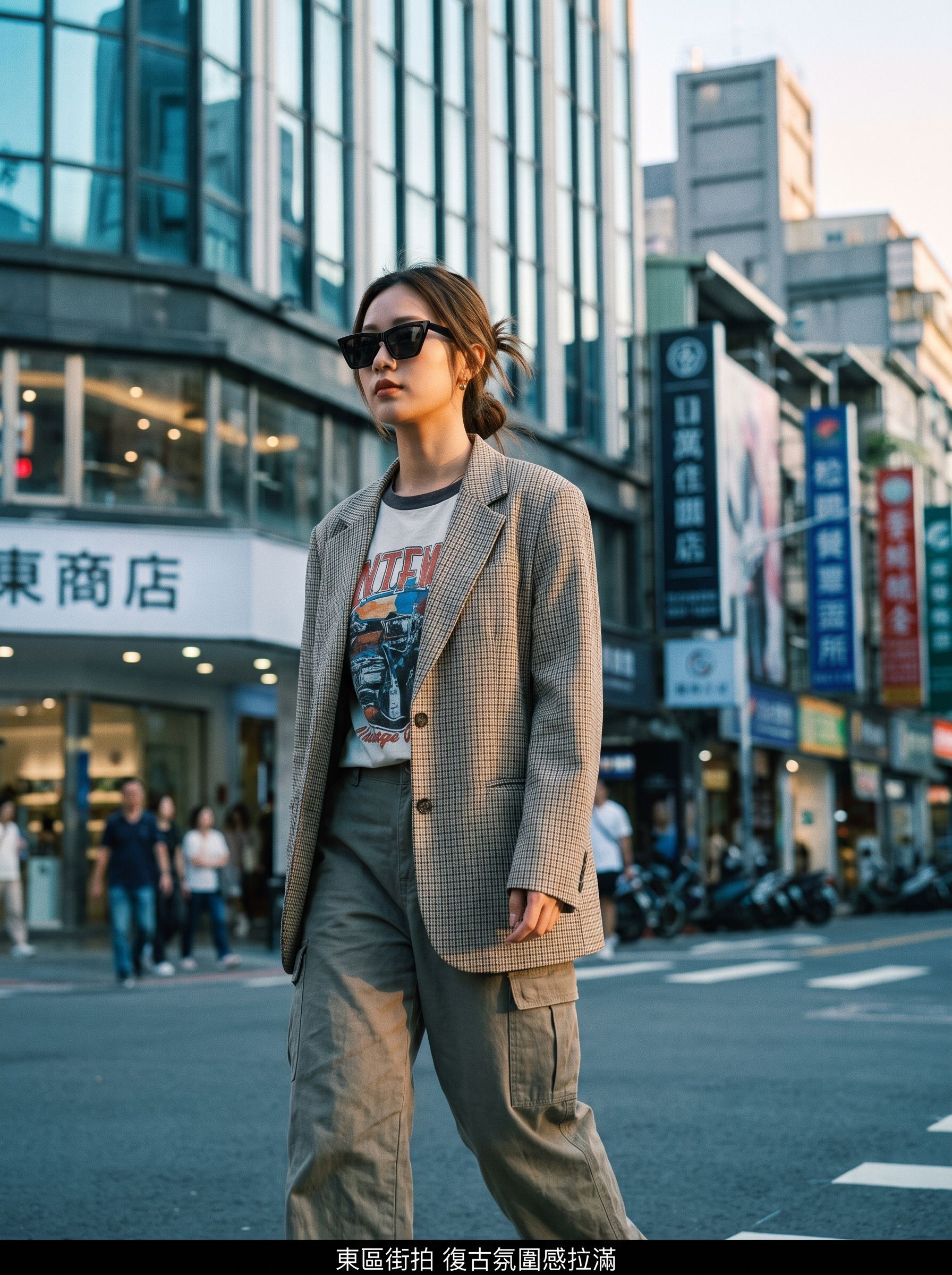 男女通用方框墨鏡形象照