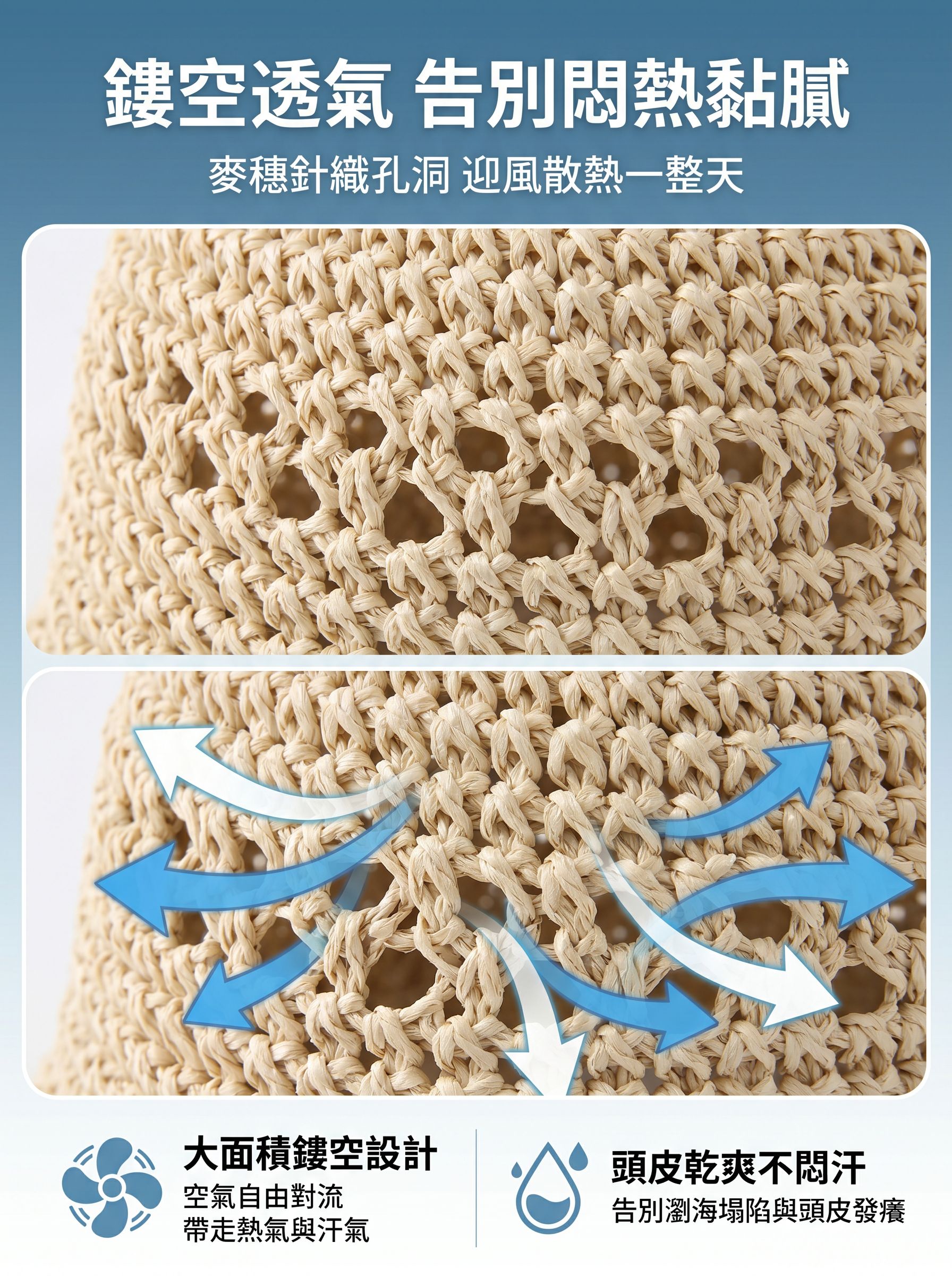 蕾絲漁夫帽舒適透氣網眼設計