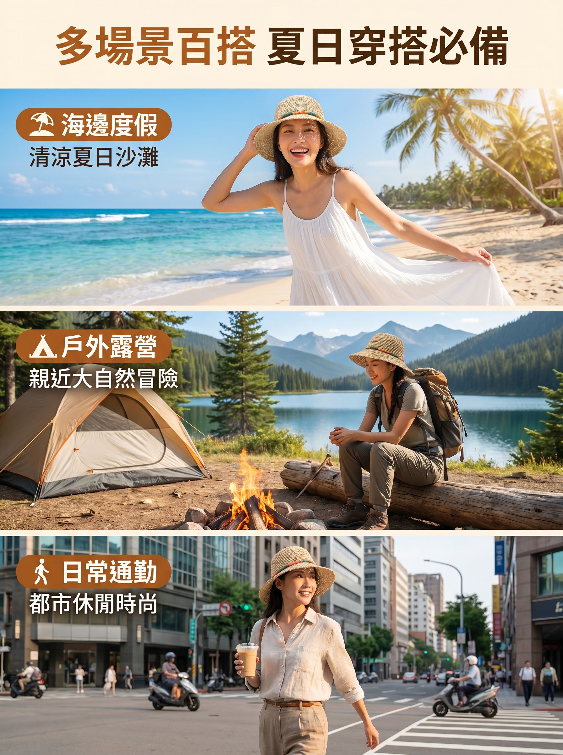 夏日潮流彩繩漁夫草帽搭配建議