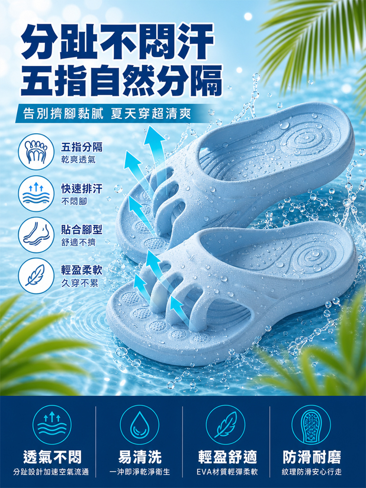 【拇外翻矫正】五指分离足弓支撑拖鞋