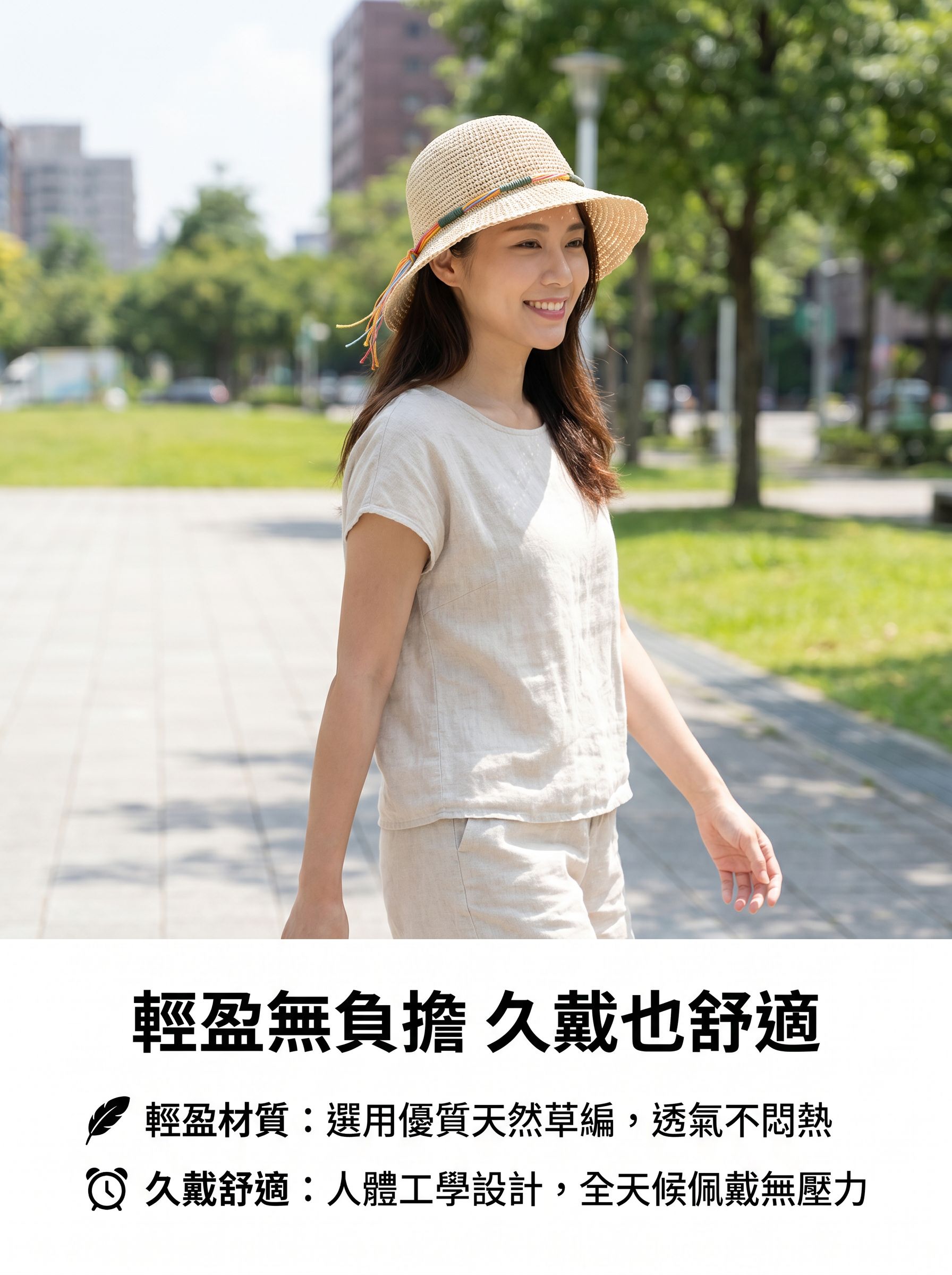 戶外休閒穿搭彩繩漁夫草帽