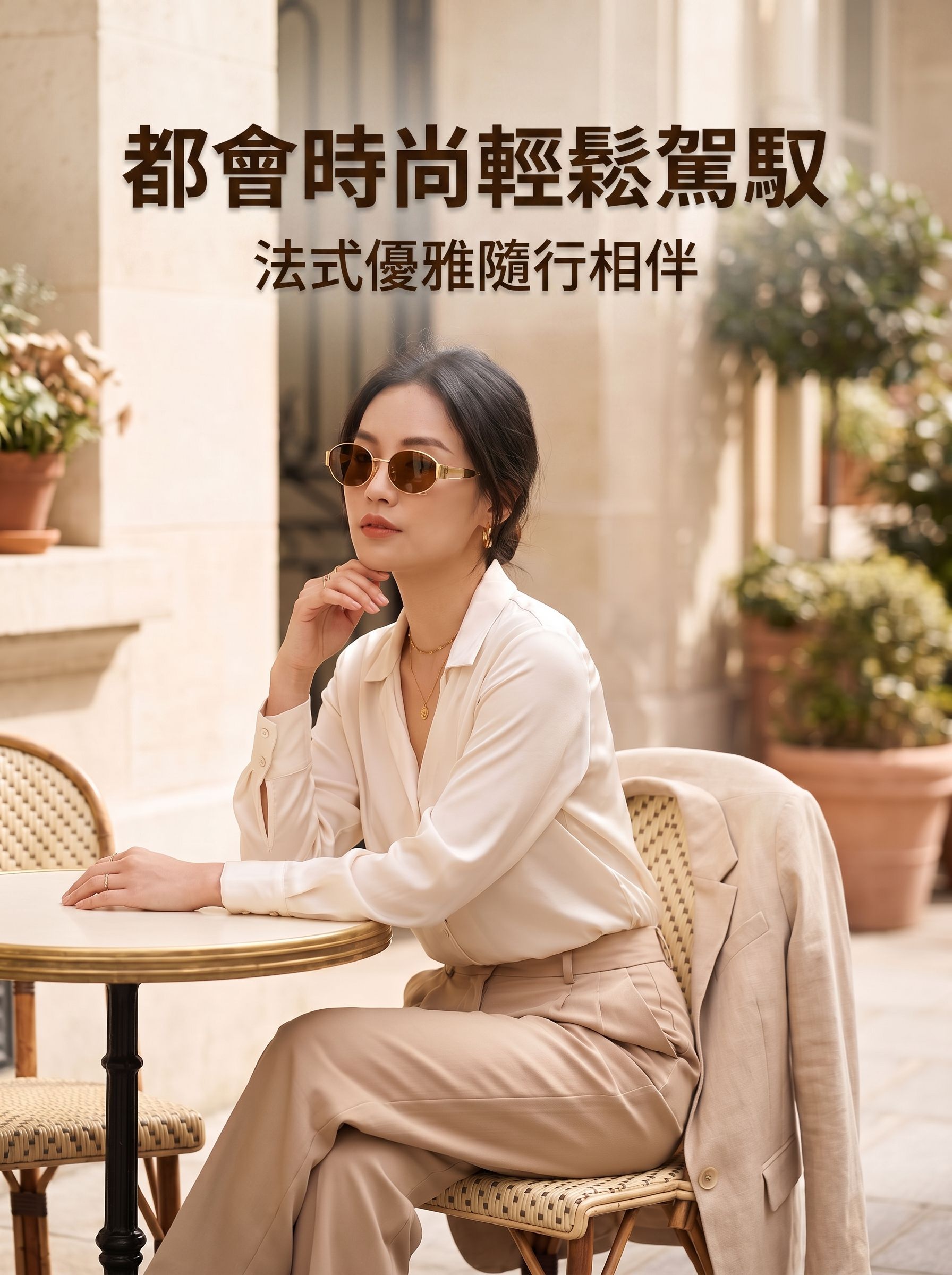 潮流時尚小框太陽眼鏡配戴效果