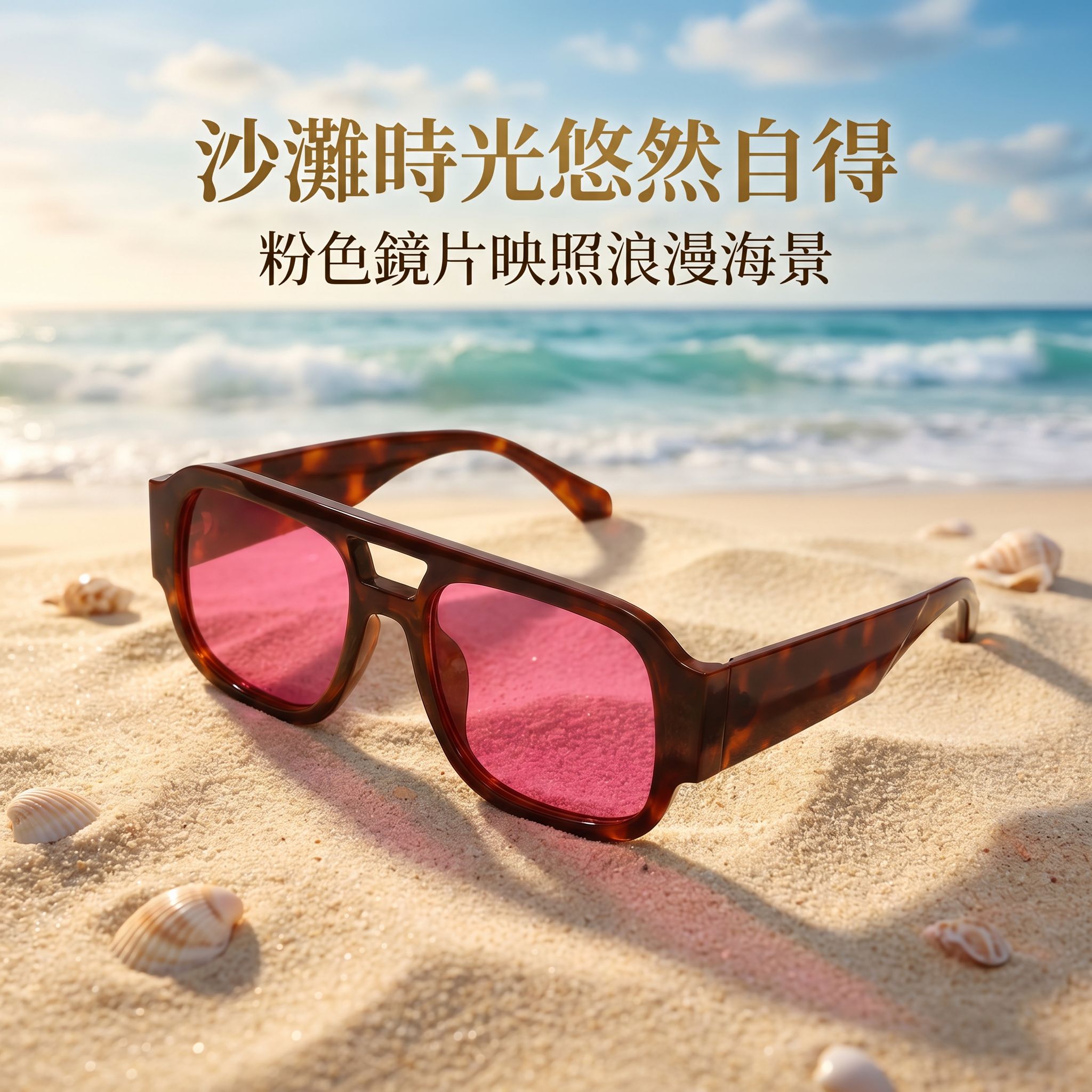 時尚防曬雙樑太陽眼鏡正面展示