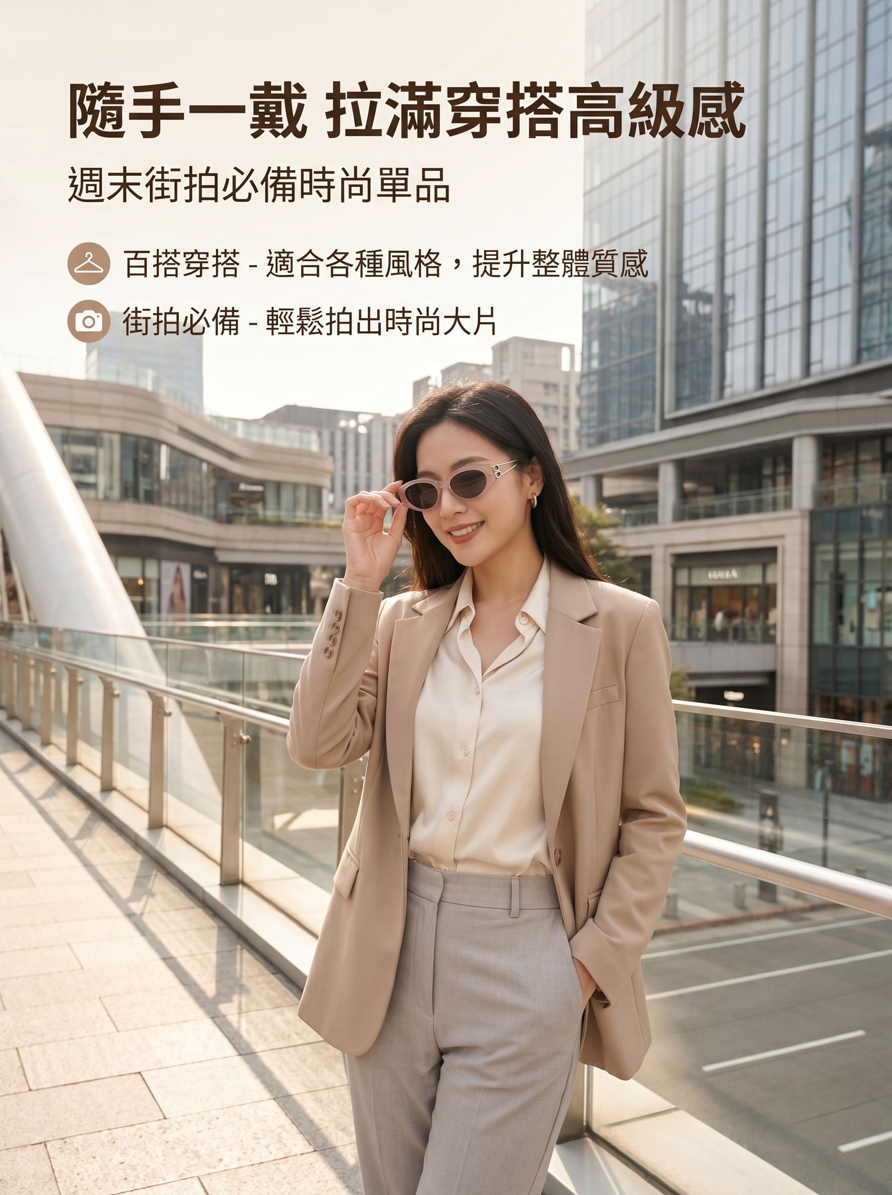 潮流女士貓眼太陽眼鏡造型