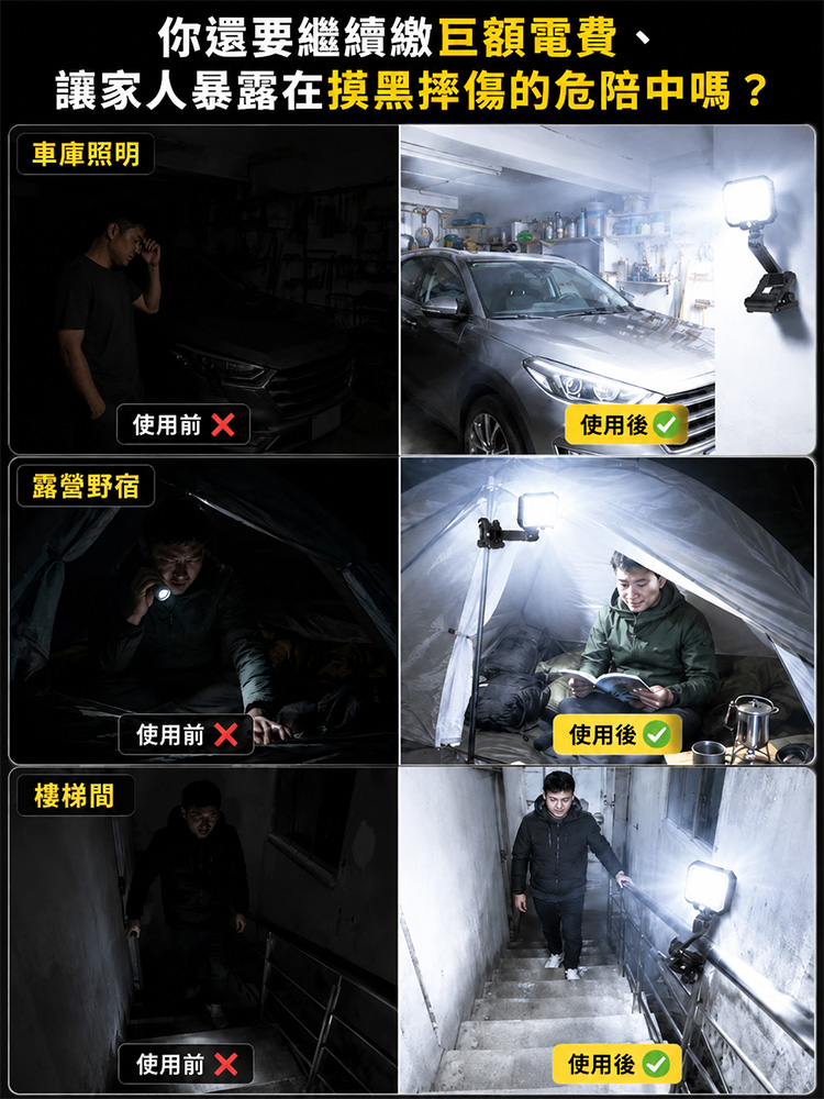 【航太級黑科技】太陽能折疊雷達感應夾子神燈