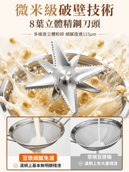 【免濾渣極靜音】微米破壁豆漿機