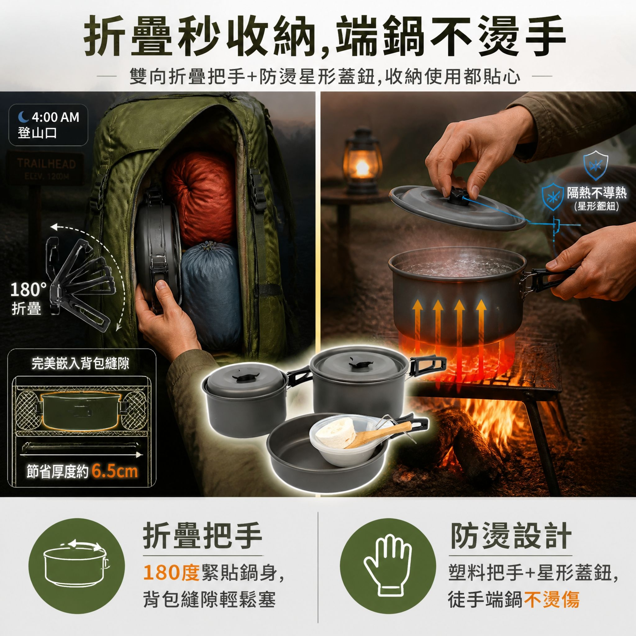 2~3人露營餐具套裝 戶外野餐用品組合