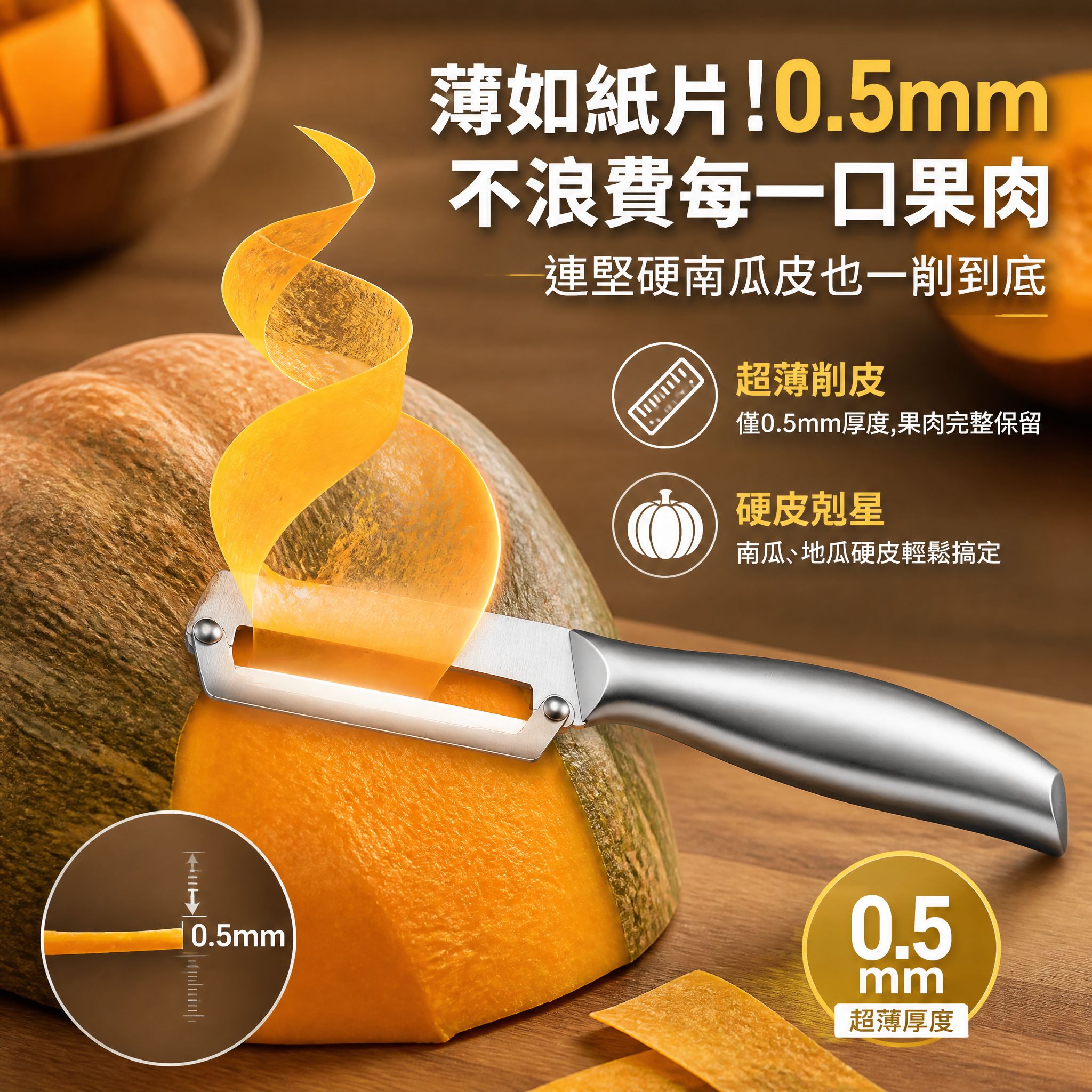 廚房家用不鏽鋼加厚削皮刀，適用萵筍南瓜蔬菜瓜刨器