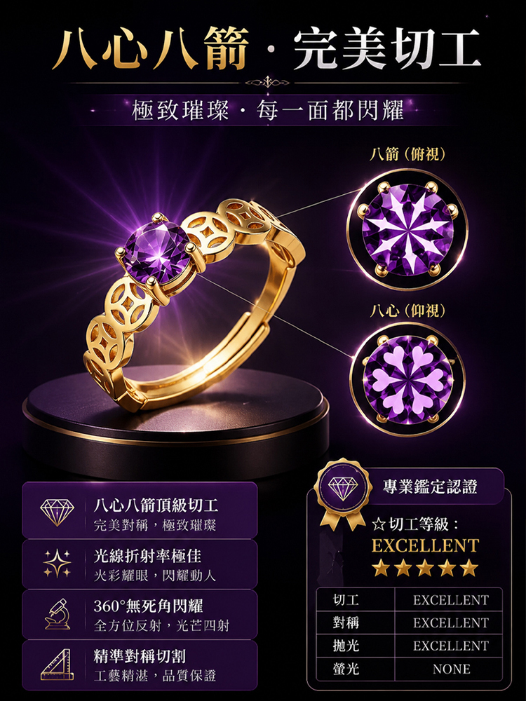 紫氣東來附鑽招財銅錢戒指