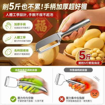 廚房家用不鏽鋼加厚削皮刀，適用萵筍南瓜蔬菜瓜刨器