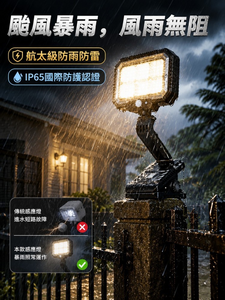 【航太級黑科技】太陽能折疊雷達感應夾子神燈