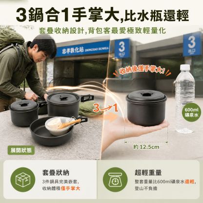 2~3人露營餐具套裝 戶外野餐用品組合