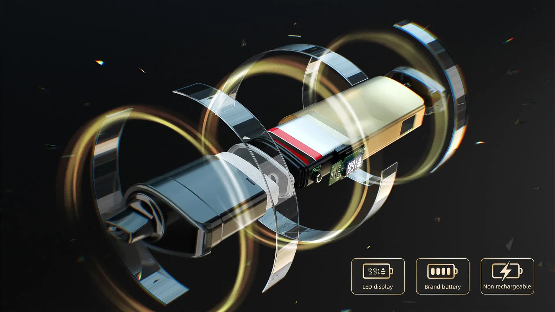 ALIBARBAR INGOT 9000 internal design, LED display and battery information