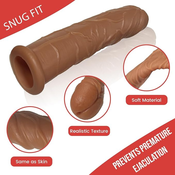 Vip24 7.2in 18cm Penis condom extension sleeve silicone realistic condom male sex toys couple