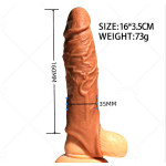vip27 6.6in 16.5cm Penis condom extender, realistic silicone penis extender, extend male stamina, male sex toys