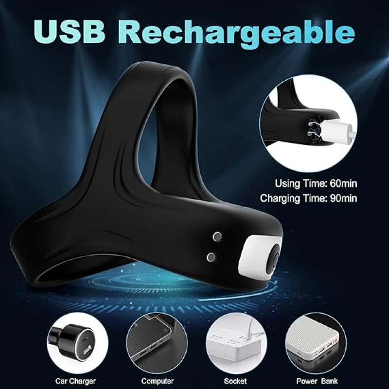 VIP17 Ultra-soft male penis ring, enhanced pleasure, silicone triangle penis ring, 10 strong vibration modes, couple sex toys