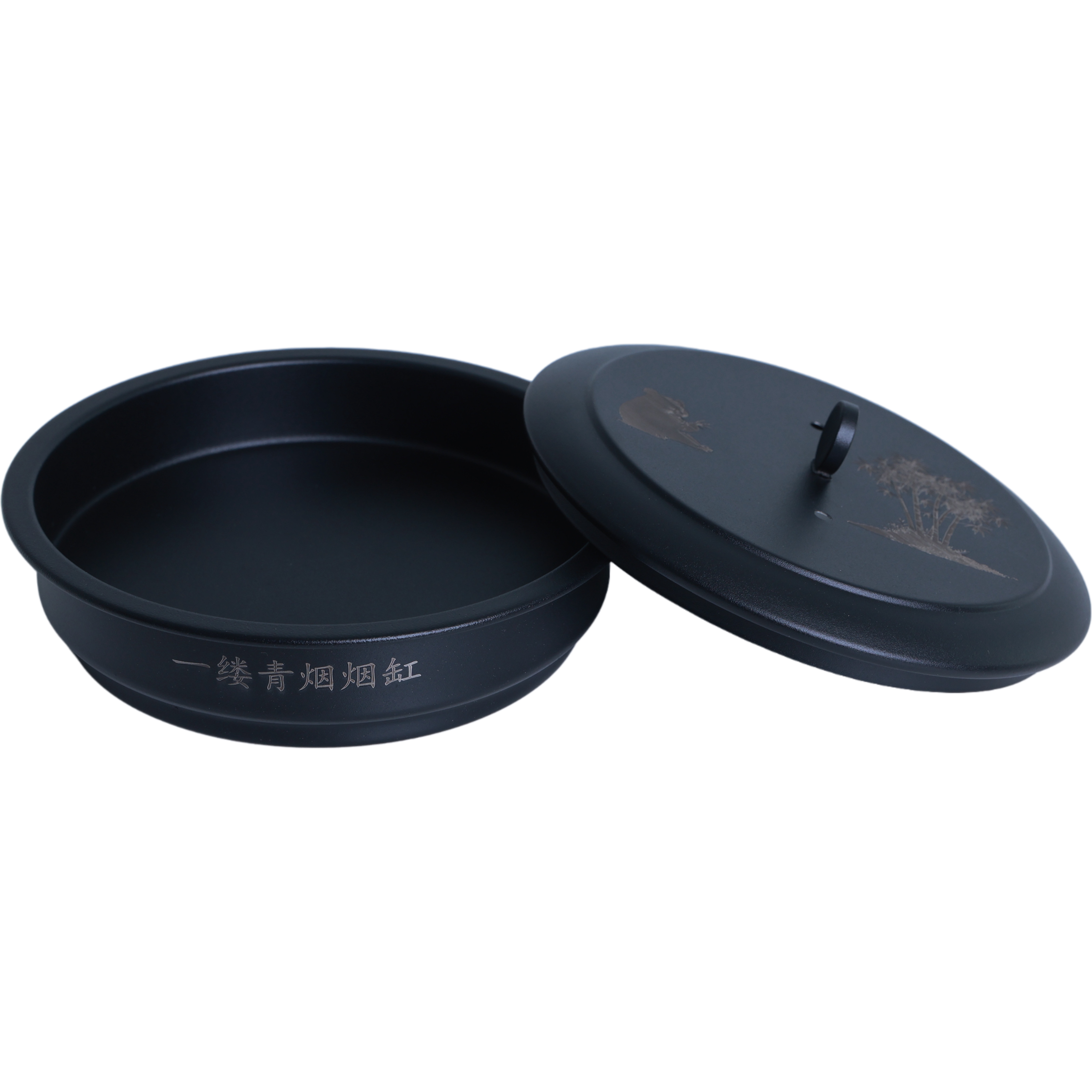304 Stainless Steel Windproof Ashtray, Matte Black & Brushed Finish