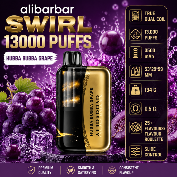 Hubba-bubba-grape  ALIBARBAR SWIRL 13000