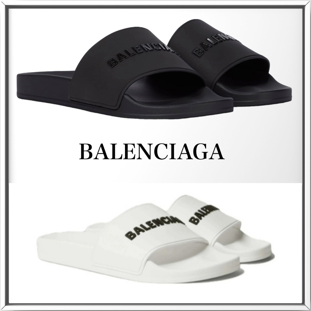 BALENCIAGA ロゴ ラバー サンダル 人気