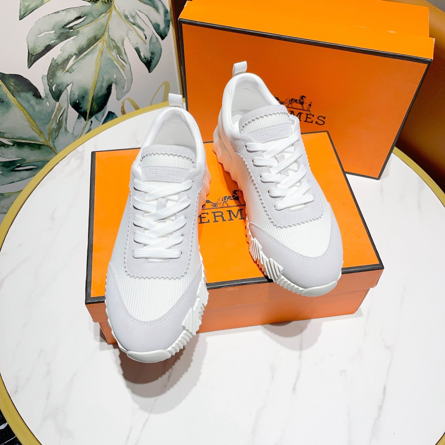 【大人気◆レザー×軽量ソール】HERMES バウンシング スニーカー