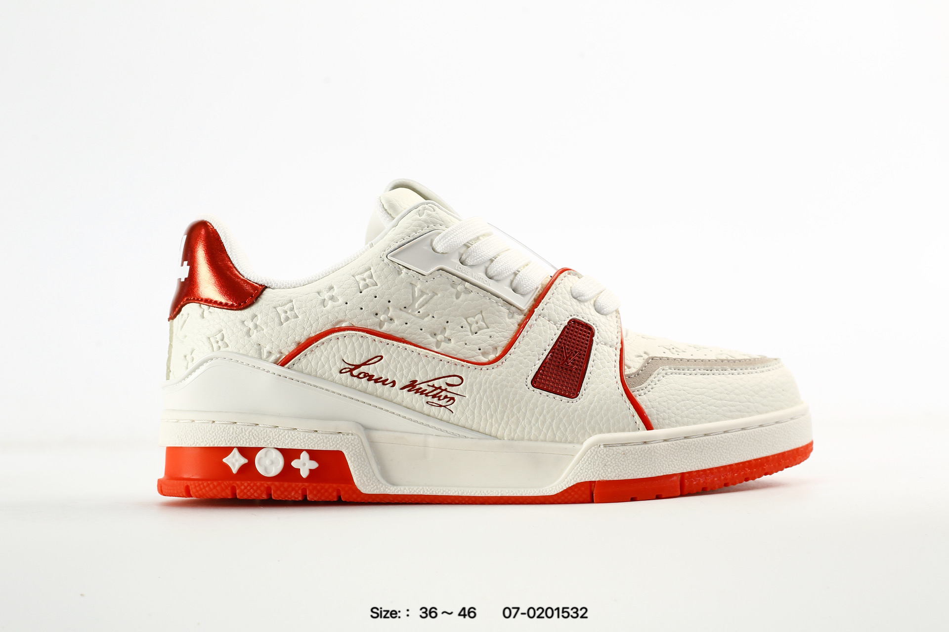 Louis Vuitton Trainer Sneaker トレーナー・ライン スニーカー ホワイト×レッド