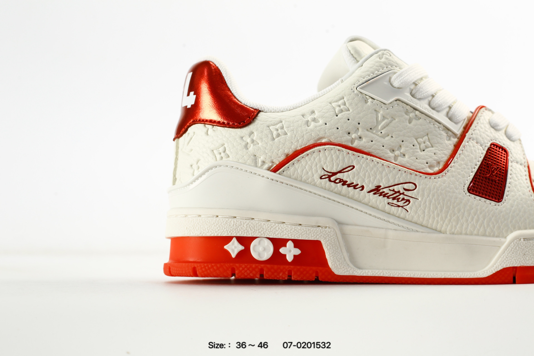 Louis Vuitton Trainer Sneaker トレーナー・ライン スニーカー ホワイト×レッド