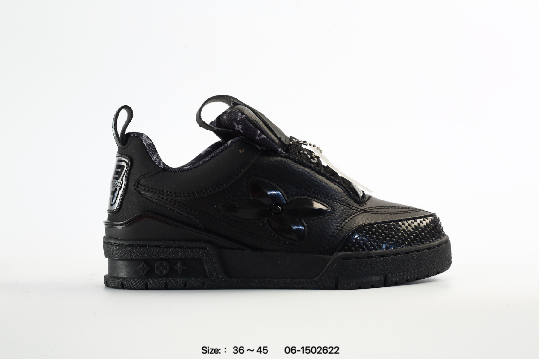 LOUIS VUITTON スケート スニーカー ブラック モノグラムフラワー メンズ