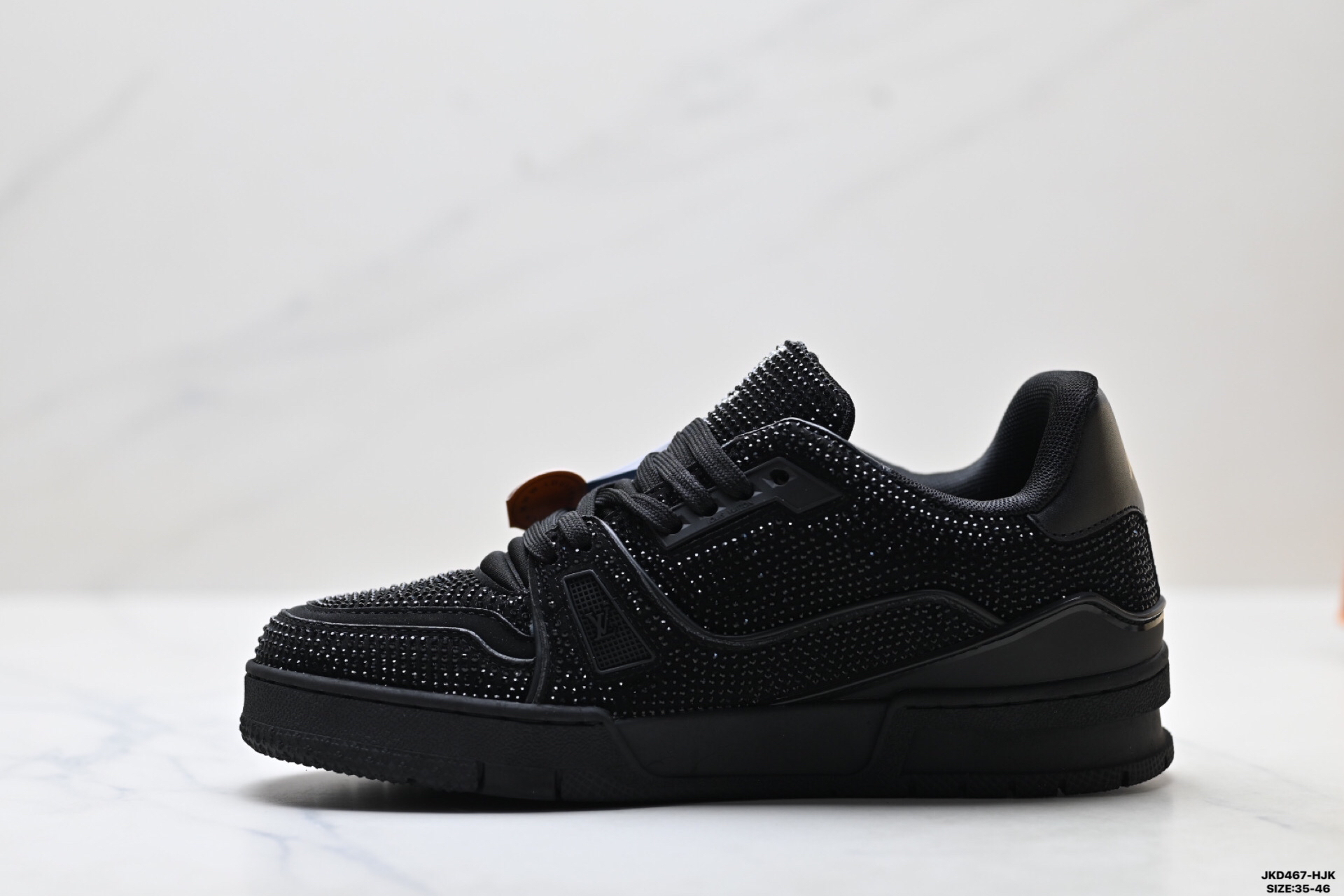 Louis Vuitton Trainer Sneaker Low スニーカー ブラックラインストーン