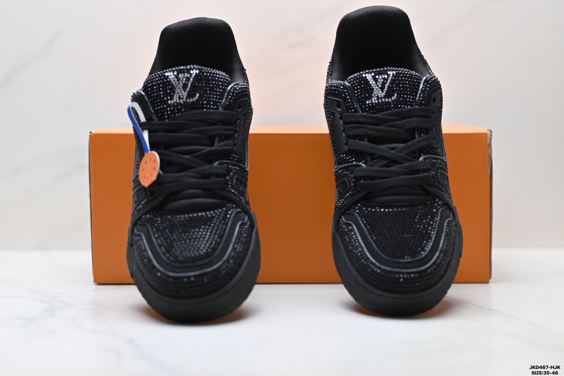 Louis Vuitton Trainer Sneaker Low スニーカー ブラックラインストーン