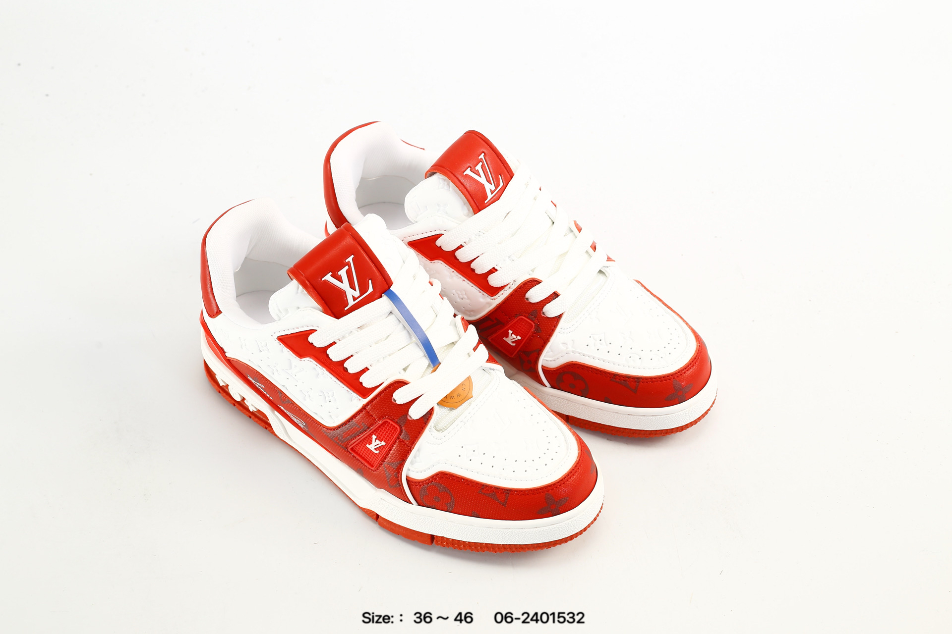 Louis Vuitton Trainer Sneaker トレーナー・ライン スニーカー ホワイト×レッド