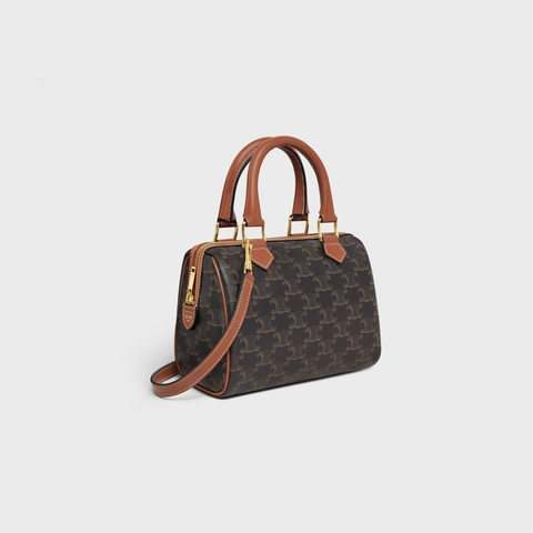 【CELINE】スモールボストン / トリオンフキャンバス＆カーフスキン タン【バッグ】