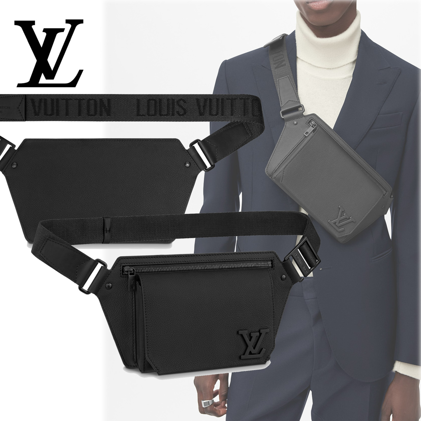【LOUIS VUITTON】バムバッグ NV グレインカーフ M57081