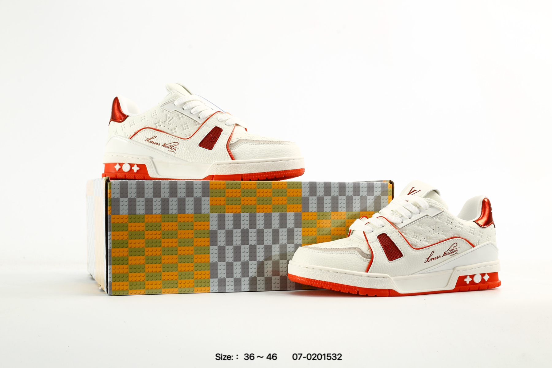 Louis Vuitton Trainer Sneaker トレーナー・ライン スニーカー ホワイト×レッド