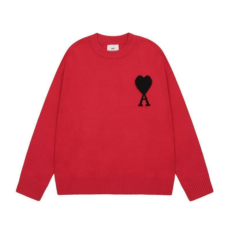 【AMI PARIS】 アミ パリス Intarsia Sweater ハートロゴ ニット ロゴ セーター オーバーサイズ
