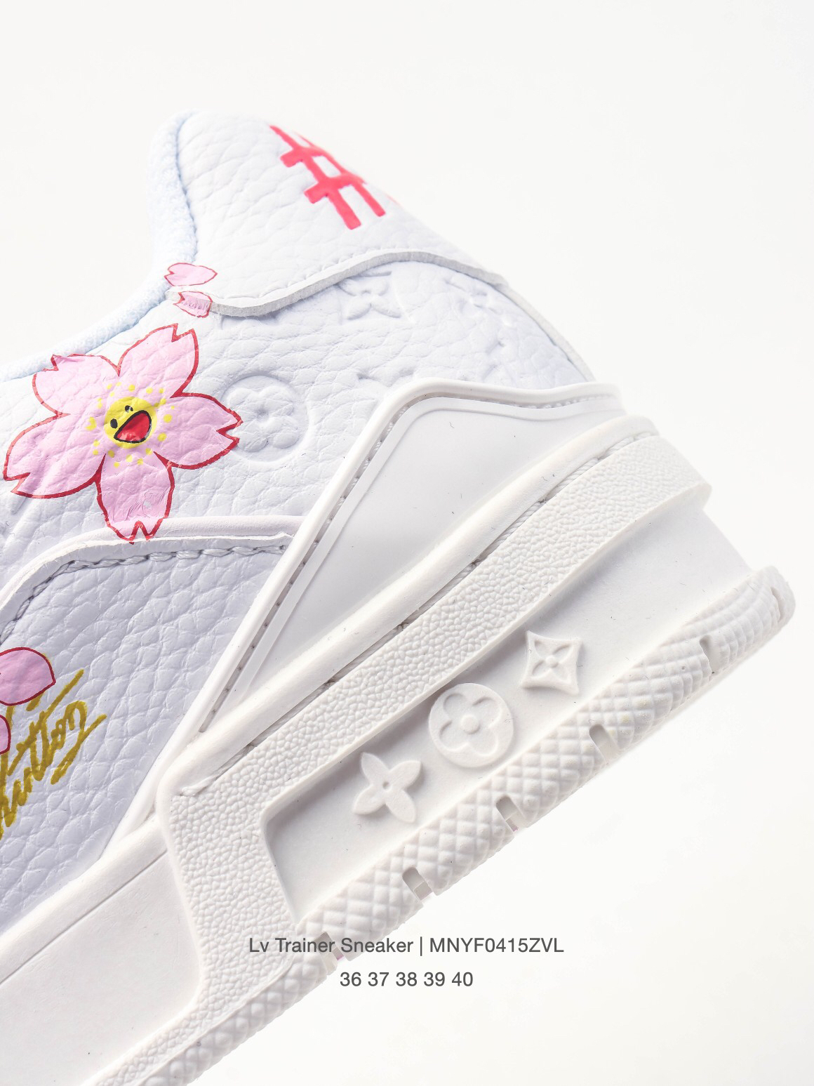 LOUIS VUITTON ルイ・ヴィトン LV Trainer 桜デザイン レザースニーカー ホワイト 