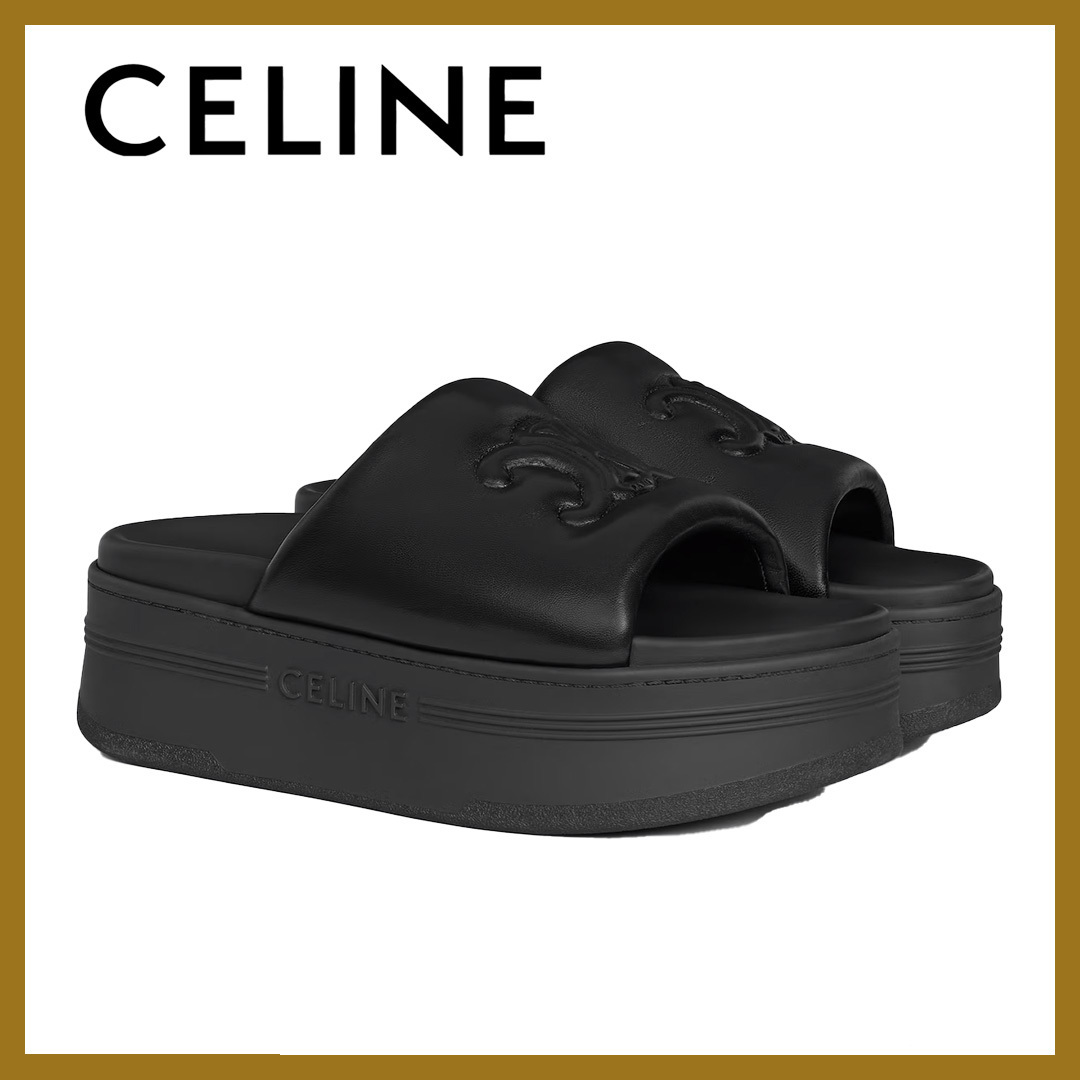 CELINE セリーヌ ラムスキン 厚底サンダル