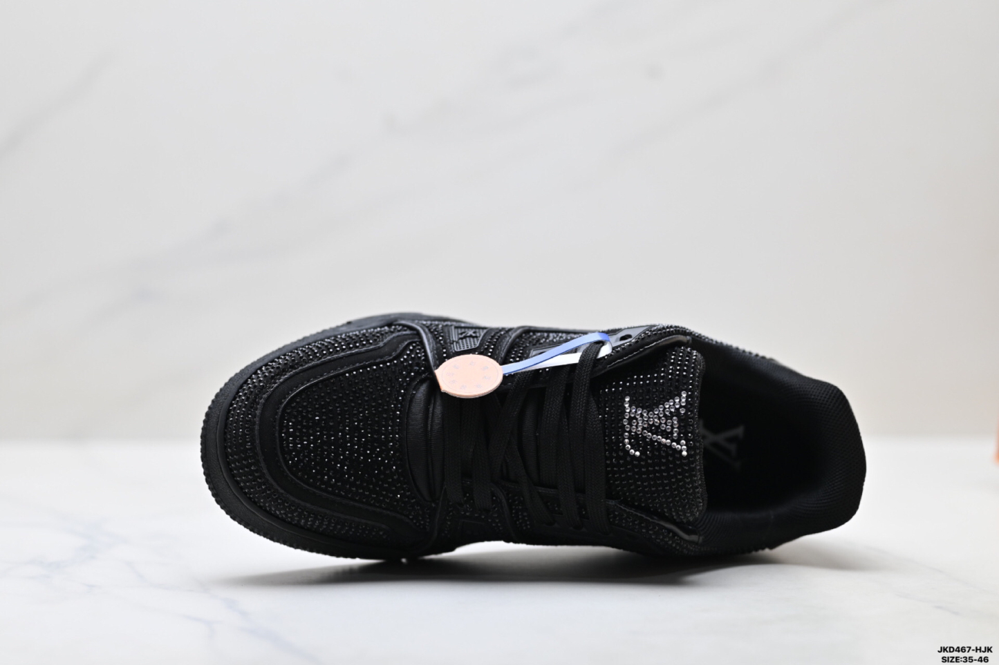 Louis Vuitton Trainer Sneaker Low スニーカー ブラックラインストーン